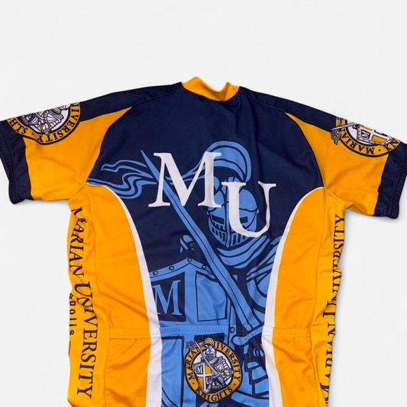 Marian University Yellow and Blue Cycling Shirt - Picture 2 of 3
